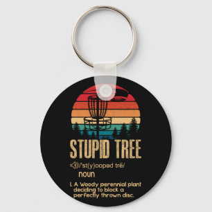 Dummer Baum Disc Golf Geschenk Frisbee Vintage Schlüsselanhänger