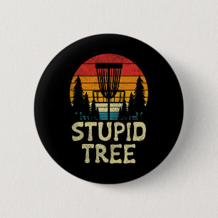 Dummer Baum Disc Golf Korb Retro Frisbee Golfen Button