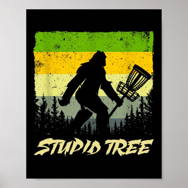 Dummer Baum Disc Golf Lustiger Frisbee Golf  Poster (Vorne)