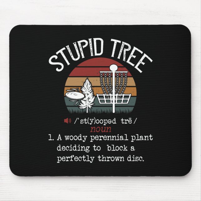 Dummer Baum Disc Golf Lustiges Geschenk Frisbee Vi Mousepad (Vorne)
