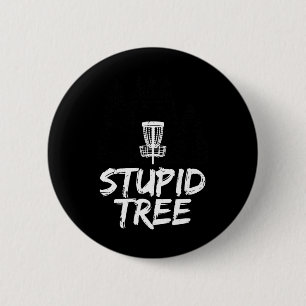 Dummer Baum Disc Golf T-Shirt Lustiges Frisbee Gol Button