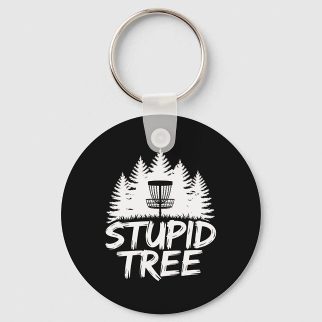 Dummer Baum Frisbee-Spieler Lustiger Disc-Golf  Schlüsselanhänger (Vorderseite)