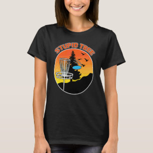 Dummer Baum Kiefernbaum Sonnenuntergang  Disc Fris T-Shirt