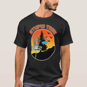 Dummer Baum Kiefernbaum Sonnenuntergang Disc Fris T-Shirt