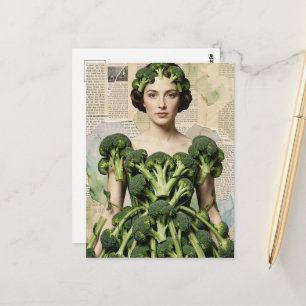 Dummer Brokkoli Kleid Frau Postkarte