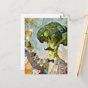 Dummer Brokkoli macht einen Toast Postkarte