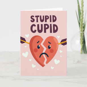 Dummer Cupid-Karte mit gebrochenem Herzen Karte