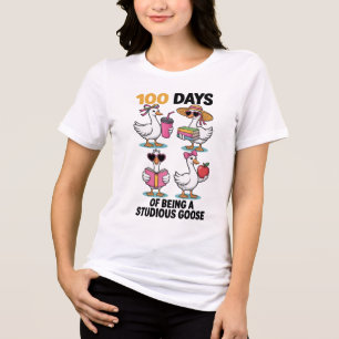 Dummer fleißiger Gans 100-Tage-T-Shirt Tri-Blend Shirt