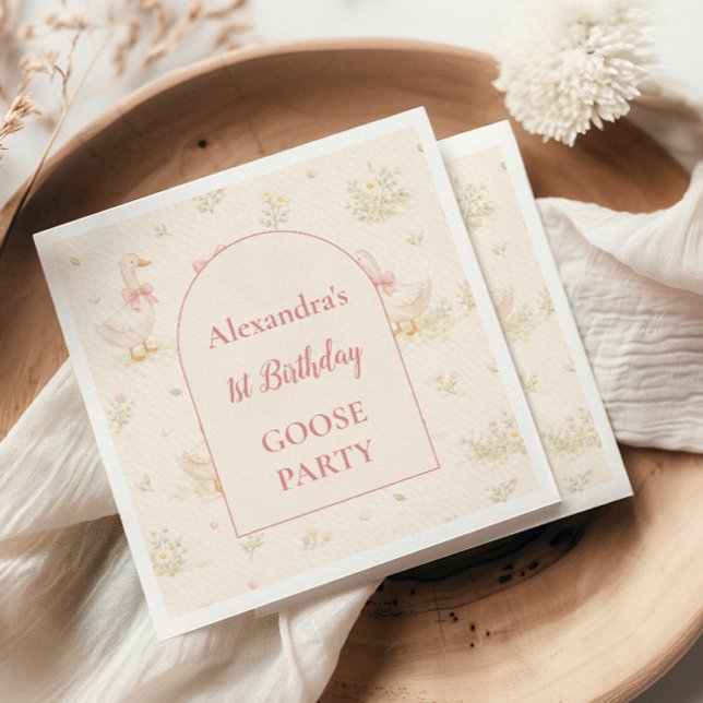 Dummer Gans 1. Geburtstag Baby Shower Serviette (Von Creator hochgeladen)
