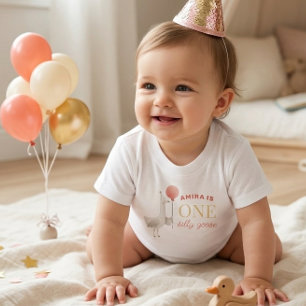 Dummer Gans 1. Geburtstags-Shirt Personalisiertes  Baby T-shirt