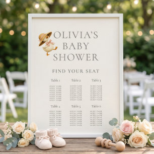 Dummer Gans 6 Tisch Rosa Sitzordnung Baby Shower Poster
