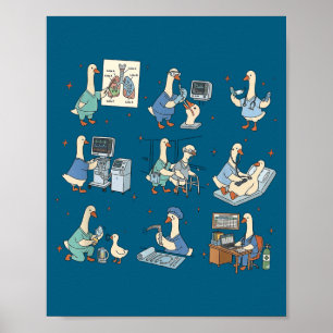 Dummer Gans Atemtherapeut Lungenfunktion lustig Poster