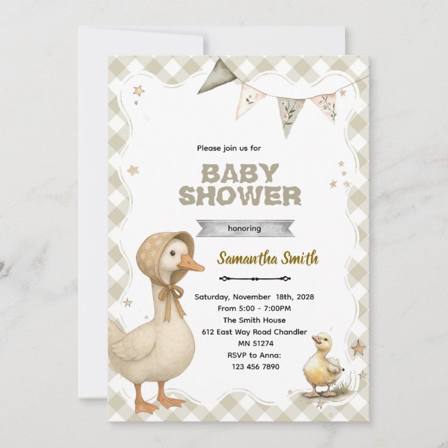 Dummer-Gans-Baby-Shower-Einladung Einladung (Vorderseite)