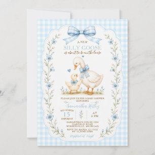 Dummer Gans-Baby-Shower-Einladung Junge Blau Einladung