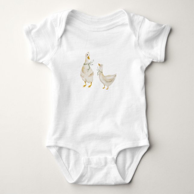 Dummer Gans Baby Shower Geschlechtsneutraler Gingh Strampler (Vorderseite)