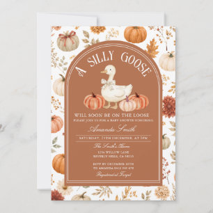 Dummer Gans Baby Shower Kürbis Herbst Blumen Einladung
