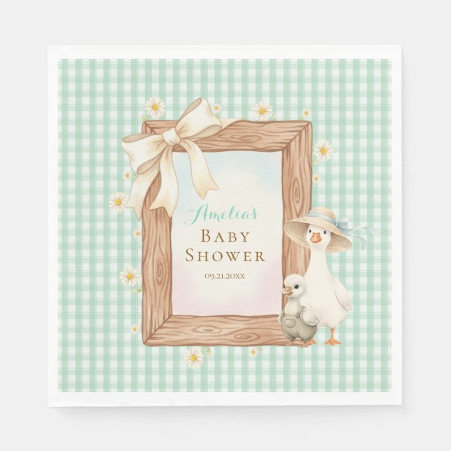 Dummer Gans Baby Shower Papier Servietten (Vorderseite)