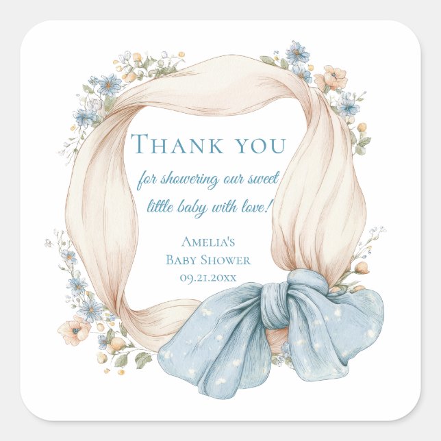 Dummer Gans Baby Shower Quadratischer Aufkleber (Vorderseite)