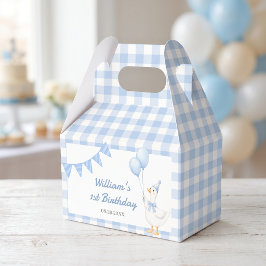Dummer Gans Blau Gingham Jungen Geburtstagsgeschen Geschenkschachtel