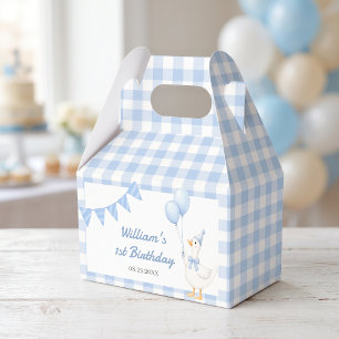 Dummer Gans Blau Gingham Jungen Geburtstagsgeschen Geschenkschachtel