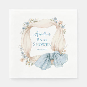 Dummer Gans Blaue Blumen Baby Shower Servietten