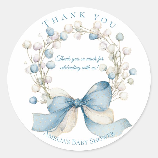 Dummer Gans Blaue Florale Runde Gefallen-Sticker Runder Aufkleber (Vorderseite)