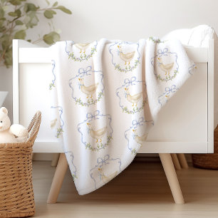 Dummer Gans Blaues Band Wappen Vintage Babyparty Sherpadecke