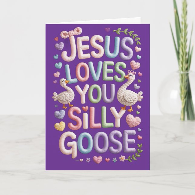 Dummer Gans Christlicher Valentinstag Liebe Glaube Karte (Vorderseite)