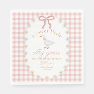 Dummer-Gans-Cottagecore-Rosa-Gingham-Baby-Party Serviette