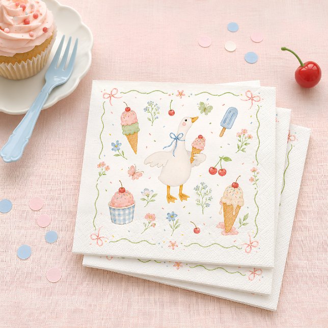 Dummer-Gans-Eiscreme-Sozial-Baby-Shower  Serviette (Von Creator hochgeladen)