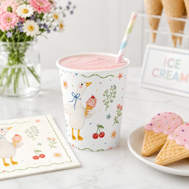 Dummer-Gans-Eiscreme-Sozial-Baby-Shower-Tassen Pappbecher (Von Creator hochgeladen)