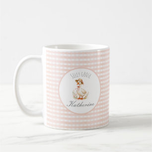 Dummer Gans Eleganter Rosa Mädchen Custom Name Kaffeetasse