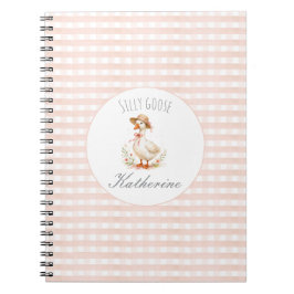 Dummer Gans Eleganter Rosa Mädchen Custom Name  Notizblock