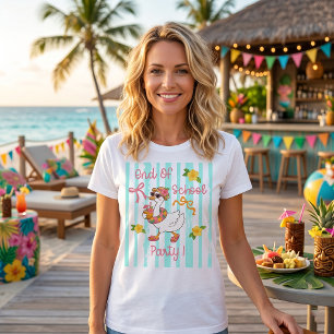 Dummer Gans Ende der Schulparty-Streifen T-Shirt