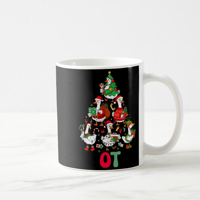 Dummer Gans Ergotherapie Weihnachtsbaum OT Kaffeetasse (Rechts)