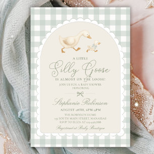 Dummer Gans-Erzbischof-Sage-Gingham-Baby-Party Einladung