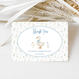 Dummer Gans Floral Elegante Babyparty Dankeskarte