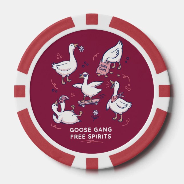 Dummer-Gans-Gang Lustiges-Gans-Shirt Pokerchips (Vorderseite)