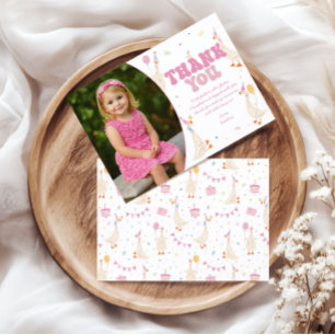 Dummer Gans Geburtstags-Dankeskarten Mädchen Rosa  Dankeskarte