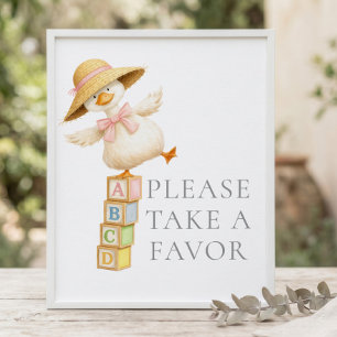 Dummer-Gans-Geschenke-Schild Graue Babyparty Poster