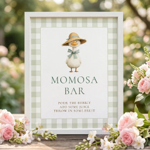 Dummer Gans Gingham Momosa Bar Babyparty-Schild Poster