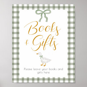 Dummer Gans Grün Gingham Cottagecore Geschenktisch Poster