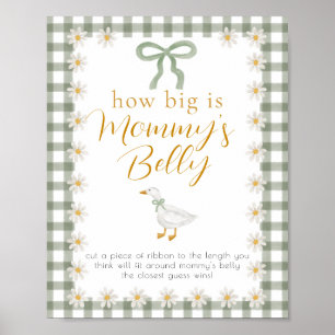 Dummer Gans Grün kariert Baby Shower Spiel Poster