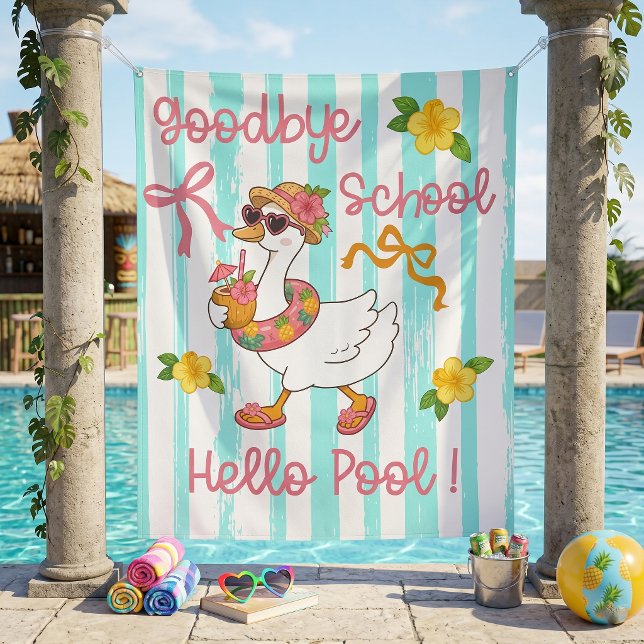 Dummer Gans Hallo Sommerparty Streifen Wandteppich (Von Creator hochgeladen)