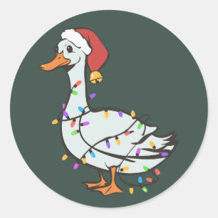 Dummer Gans Licht Weihnachten Lustige Ente Xmas Li Runder Aufkleber