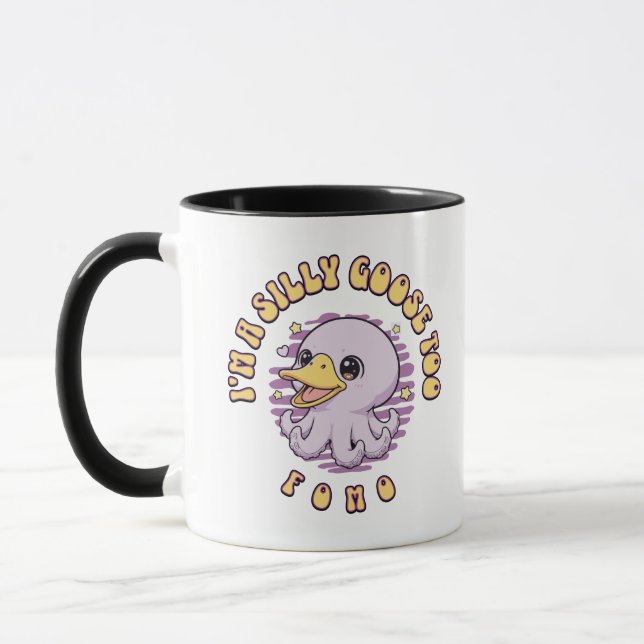 Dummer Gans Lila Oktopus Becher Tasse (Links)