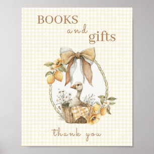 Dummer Gans-Limonien-Baby-Shower-Bücher-und-Gesche Poster