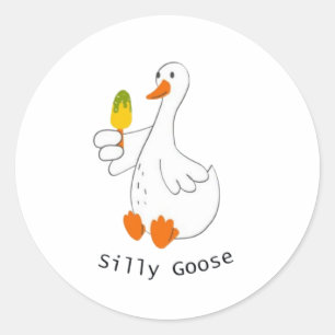 Dummer Gans, Lustige Gans, Gansliebhaber Runder Aufkleber
