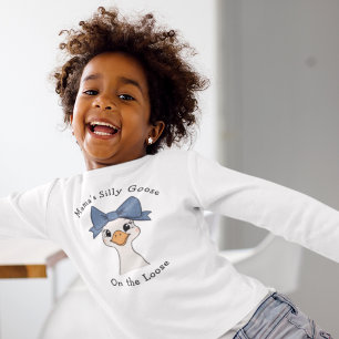 Dummer Gans mit Haarband Mädchen Langarmshirt