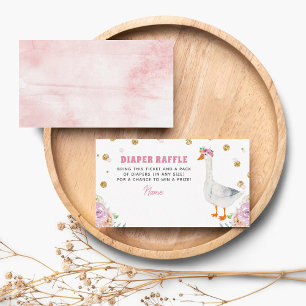 Dummer Gans Rosa Aquarell-Baby-Shower-Windeln Begleitkarte